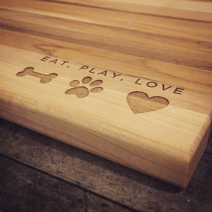 Custom Engraved Cutting Board Eat Play Love