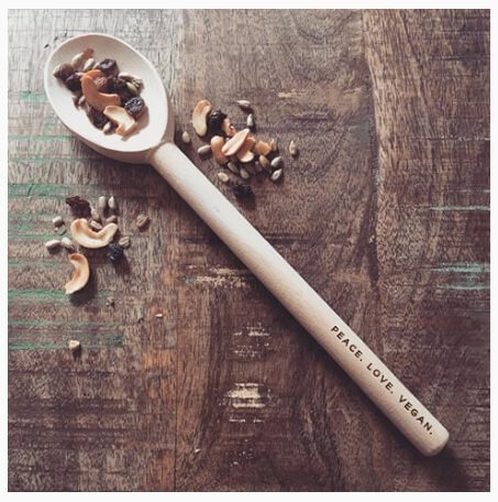 Personalized Wooded Spoon - Peace - Love - Vegan